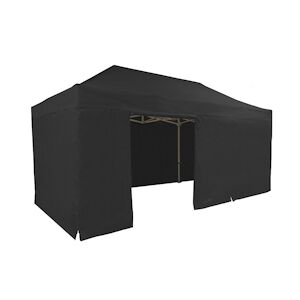 FRANCE BARNUMS Tente pliante PRO 4x6m pack côtés - 6 murs - ALU 55mm/PVC 580g Norme M2 - noir - FRANCE-BARNUMS