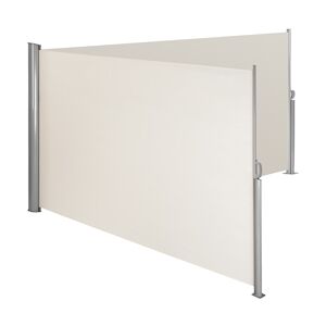 Tectake Paravent rétractable double et extensible avec enrouleur - 180 x 600 cm, beige