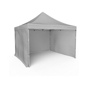 Assalit-Jean Tente pliante Barnum Aluminium 300x300cm - Gris + 3 murs offerts