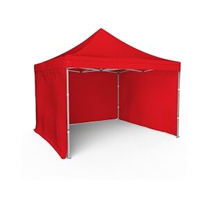 Assalit-Jean Tente pliante Barnum Aluminium 300x300cm - Rouge + 3 murs offerts