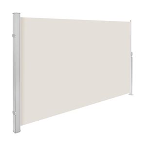 Tectake Paravent rétractable et extensible avec enrouleur - 160 x 300 cm, beige