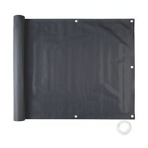 Tectake Brise vue PVC pour balcon avec oeillets en métal renforcé, version 1 - noir, 90 cm
