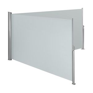 Tectake Paravent rétractable double et extensible avec enrouleur - 160 x 600 cm, gris