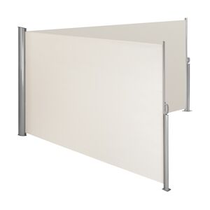 Tectake Paravent rétractable double et extensible avec enrouleur - 160 x 600 cm, beige