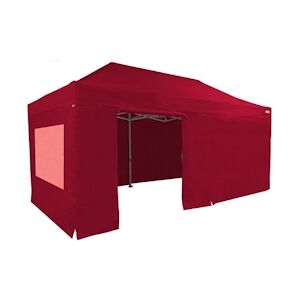 FRANCE BARNUMS Tente pliante PRO 4x8m pack fenêtres - 6 murs - ALU 55mm/PVC 580g Norme M2 - rouge - FRANCE-BARNUMS