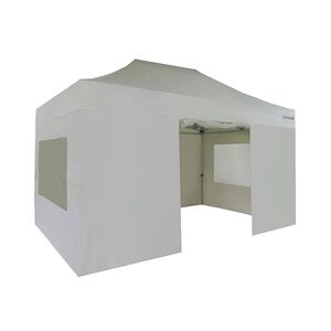 FRANCE BARNUMS Tente pliante PRO 3x4,5m pack fenêtres - 4 murs - ALU 55mm/PVC 580g Norme M2 - blanc - FRANCE-BARNUMS
