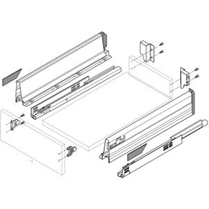 BLUM Cote DBL paroi Antaro H98,5mm 270mm - BLUM - INT358M270GR