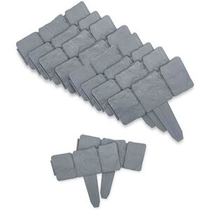 Non communiqué Lot de 10 - Module Bordure de Jardin Effet Pierre - 2.5 Metre lineaire - Rebord pour Clôture, Parterre, Plantation - Plastique Flexible - 25 x 10 CM Gris - Publicité