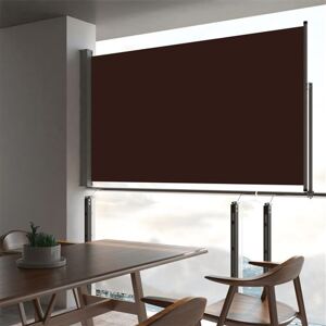 vidaXL Auvent latéral rétractable de patio 140 x 300 cm Marron - Publicité