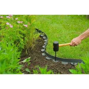 447506 Nature Ensemble de bordure de jardin H5 cm x 10 m avec ancres gris - Publicité