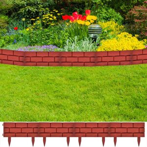141257 vidaXL Clôture de jardin avec design de briques 11 pcs - Publicité