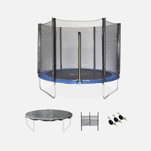 sweeek Trampoline 250 cm. bleu. avec filet de protection. bache. filet pour chaussures. kit d?ancrage - Bleu