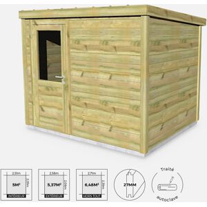 sweeek Abri de jardin contemporain 2.5 x 2m traite autoclave classe 3. Aussois. en bois de 6.48m². structure en bois sylvestre 27mm. sapin du nord - Bois