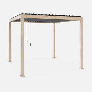 sweeek Pergola Bioclimatique coloris bois Triomphe 3x3m aluminium a lames orientables Bois