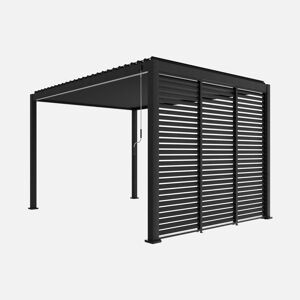 sweeek Pergola bioclimatique Triomphe 3x4 3 persiennes 100cm pour le cote de 3m L 400 x P 300 x H 250 cm Anthracite