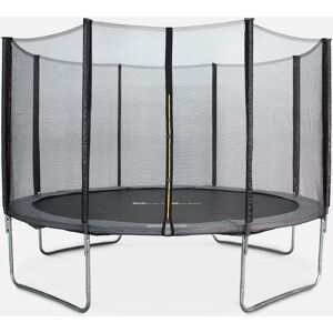 sweeek Trampoline rond Ø 370cm gris avec son filet de protection - Saturne - Trampoline de jardin 370 cm 3m  Qualite PRO.   Normes EU. - Gris