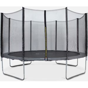 sweeek Trampoline rond Ø 400cm gris avec son filet de protection - Mercure - Trampoline de jardin 400 cm 4m  Qualite PRO.   Normes EU - Gris