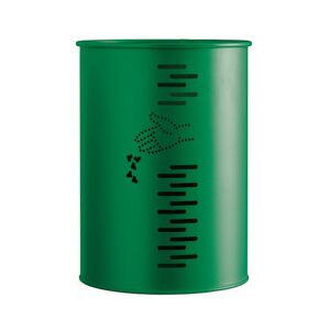 Axess Industries poubelle murale ou sur poteau en acier galvanise   type cylindrique   coloris...