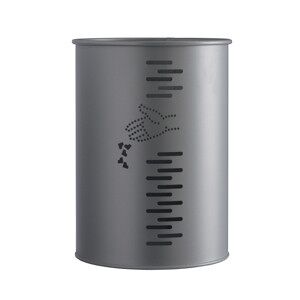 Axess Industries poubelle murale ou sur poteau en acier galvanise   type cylindrique   coloris...