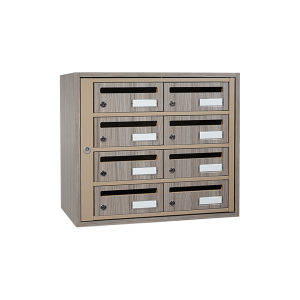 Prof. 380 mm - bloc 8 boites aux lettres essentielle bois shorewood