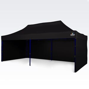 BRIMO Tentes de mariage 3x6m Gratuit : 3pc parois pleines, 12 sardines de tente et housse de protection + Garantie de 5 ans! noir