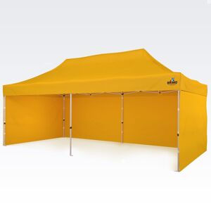 BRIMO Tente de marché 3x6m Gratuit : 3pc parois pleines, 12 sardines de tente et housse de protection + Garantie de 5 ans! jaune