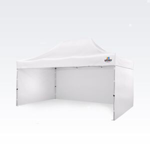 BRIMO Tente de jardin 3x4,5m Gratuit : 3pc parois pleines, 8 sardines de tente et housse de protection + Garantie de 5 ans! blanc