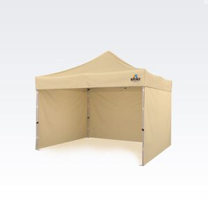 BRIMO Tonnelle de jardin 3x3m Gratuit : 3pc parois pleines, 8 sardines de tente et housse de protection + Garantie de 5 ans! beige