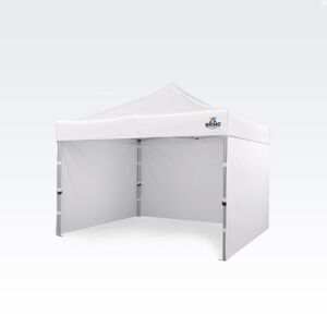 BRIMO Tente de marché 3x3m Gratuit : 3pc parois pleines, 8 sardines de tente et housse de protection + Garantie de 5 ans! blanc