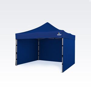 BRIMO Tente de marché 3x3m Gratuit : 3pc parois pleines, 8 sardines de tente et housse de protection + Garantie de 5 ans! bleu