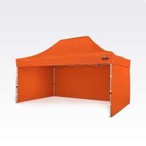 BRIMO Tonnelle pliant 3x4,5m Gratuit : 3pc parois pleines, 8 sardines de tente et housse de protection + Garantie de 5 ans! orange