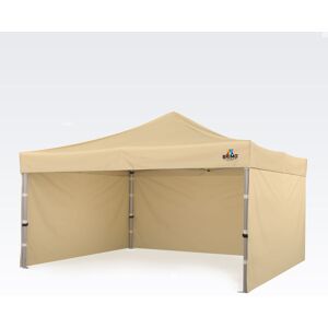 BRIMO Tente Promo 4x4m Gratuit : 3pc parois pleines, 8 sardines de tente et housse de protection + Garantie de 5 ans! beige