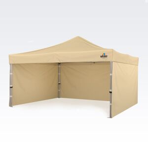 BRIMO Tente Promo 4x4m Gratuit : 3pc parois pleines, 8 sardines de tente et housse de protection + Garantie de 5 ans! beige