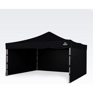 BRIMO Tente Promo 4x4m Gratuit : 3pc parois pleines, 8 sardines de tente et housse de protection + Garantie de 5 ans! noir