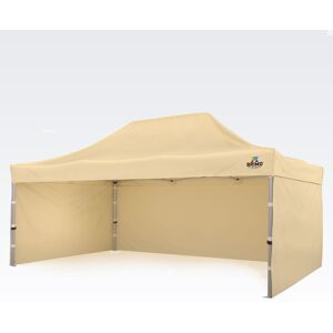 BRIMO Tente publicitaire 4x6m Gratuit : 3pc parois pleines, 8 sardines de tente et housse de protection + Garantie de 5 ans! beige