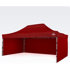 BRIMO Tente publicitaire 4x6m Gratuit : 3pc parois pleines, 8 sardines de tente et housse de protection + Garantie de 5 ans! rouge