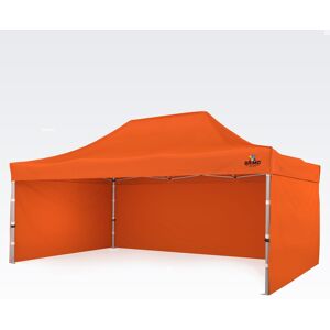 BRIMO Tente publicitaire 4x6m Gratuit : 3pc parois pleines, 8 sardines de tente et housse de protection + Garantie de 5 ans! orange