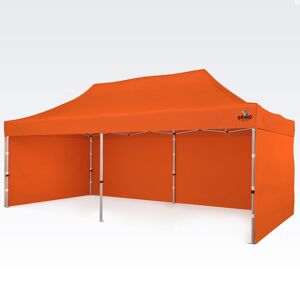 BRIMO Tente de mariage 4x8m Gratuit : 3pc parois pleines, 12 sardines de tente et housse de protection + Garantie de 5 ans! orange