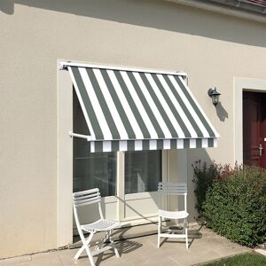 CÔTÉ STORE Store de fenêtre à projection avec coffre - 100 x 70 cm - Blanc gris