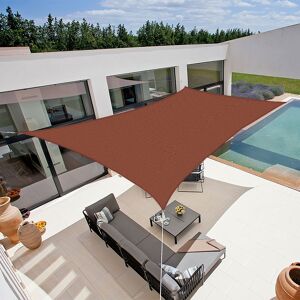 CÔTÉ STORE Voile d'ombrage rectangulaire 280g/m² - 4 x 3 m - Haute densité résistante au vent - Tissu micro-aéré - Terracotta