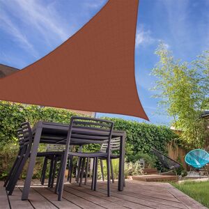 CÔTÉ STORE Voile d'ombrage triangulaire 280g/m² - 3 x 3 x 3 m - Haute densité résistante au vent - Tissu micro-aéré - Terracotta