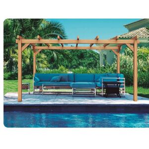 Pergola jardin adossé en bois : VALENCIA : 500 x 300 cm