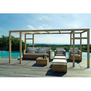 Pergola jardin adosse en bois : GRANADA : 500 x 300 cm