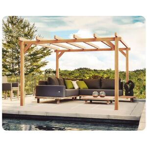 Pergola jardin adosse en bois : LINARES : 300 x 300 cm