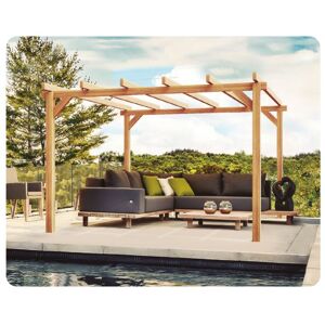 Pergola jardin adossé en bois : LINARES : 400 x 400 cm