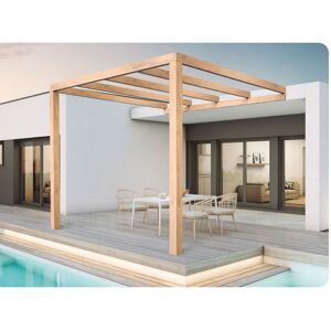 Pergola jardin adossé en bois : BURGOS : 300 x 300 cm