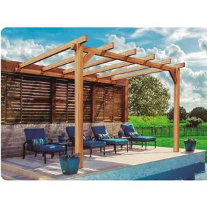 Pergola jardin adosse en bois : ANDORRE : 400 x 400 cm