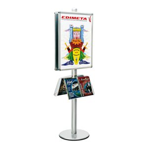 Edimeta Présentoir Visual-Displays® double-faces 2 cadres 80x60 et 2 étagères Plexiglass