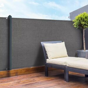 IDMarket Brise vue 1m x 10 m gris anthracite occultant 90 g m²