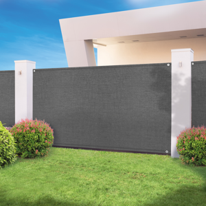 IDMarket Brise vue 1,2 m x 10 m gris anthracite occultant 300 g m²